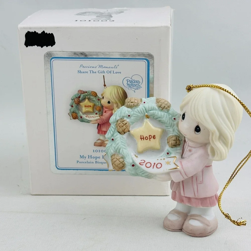 Precious Moments My Hope Is In You 2010 Dated Hanging Ornament‎ Porcelain Bisque